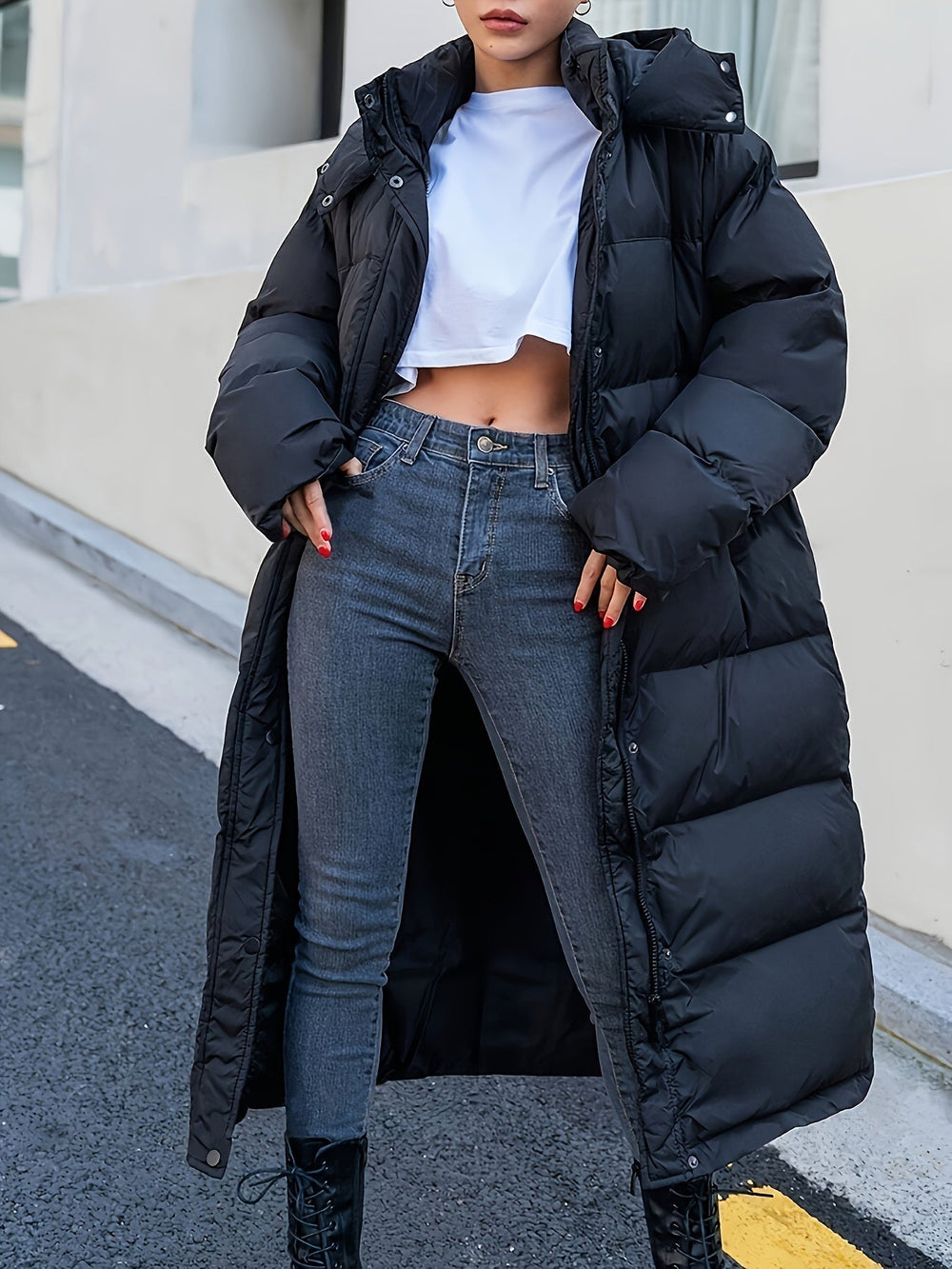 Sahari - Damen Pufferjacke | Lange, Gefüttert, Mit Kapuze