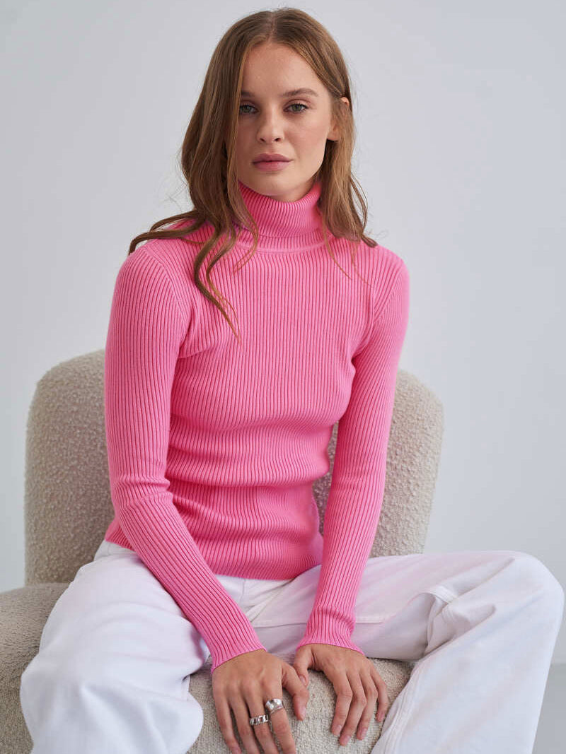 Sahari - Suéter para mujer | Clásico, algodón, cuello vuelto