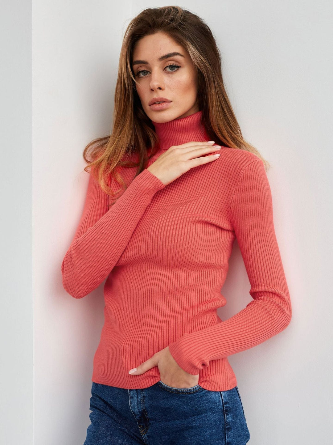 Sahari - Suéter para mujer | Clásico, algodón, cuello vuelto