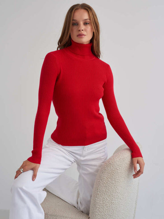 Sahari - Suéter para mujer | Clásico, algodón, cuello vuelto
