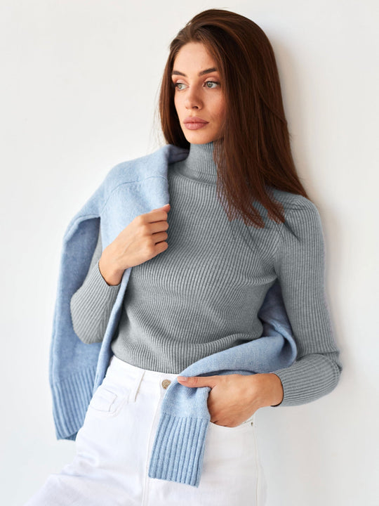 Sahari - Suéter para mujer | Clásico, algodón, cuello vuelto