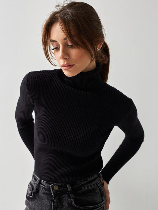 Sahari - Suéter para mujer | Clásico, algodón, cuello vuelto