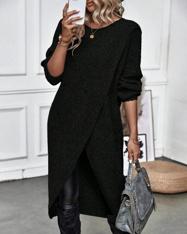 Sahari - Damen Pullover | Oversized, Asymmetrisches Design, Wollmix