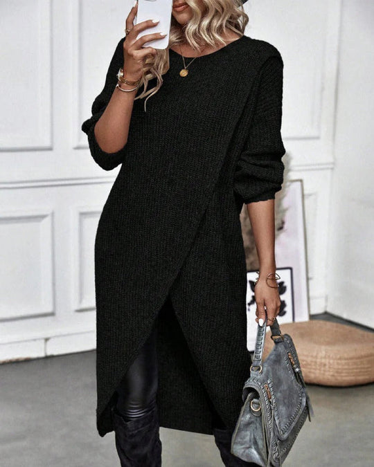 Sahari - Damen Pullover | Oversized, Asymmetrisches Design, Wollmix