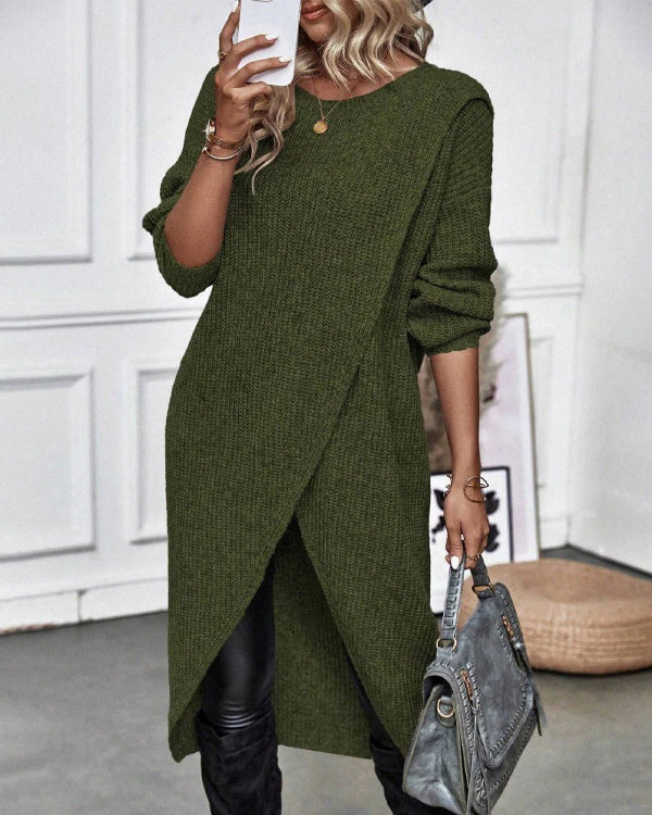 Sahari - Damen Pullover | Oversized, Asymmetrisches Design, Wollmix