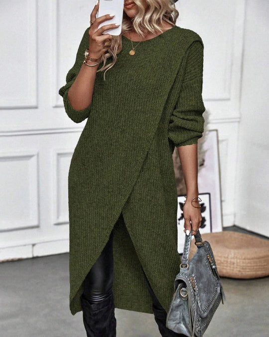 Sahari - Damen Pullover | Oversized, Asymmetrisches Design, Wollmix