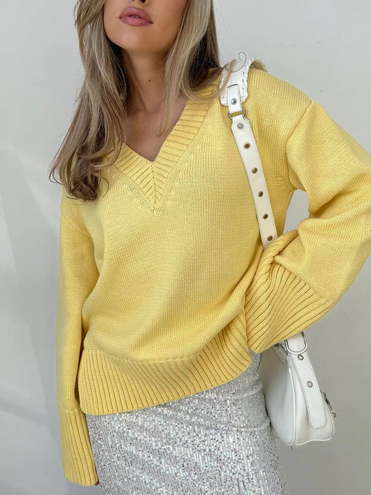 Sahari - Dames Trui | V-hals, Katoenmengsel, Comfortabel