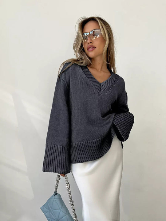 Sahari - Dames Trui | V-hals, Katoenmengsel, Comfortabel