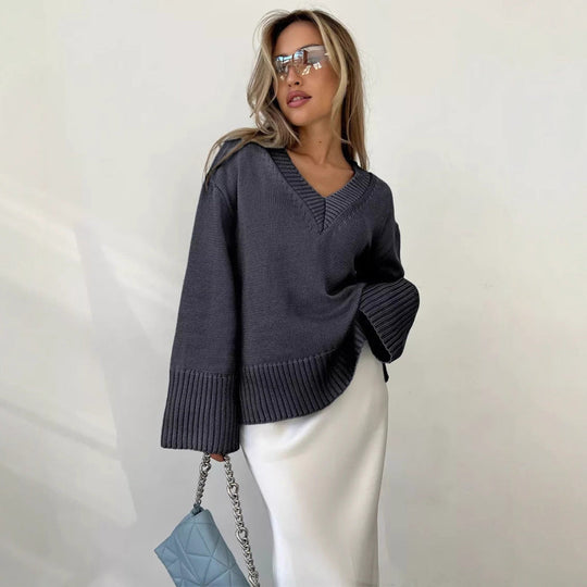Sahari - Dames Trui | V-hals, Katoenmengsel, Comfortabel