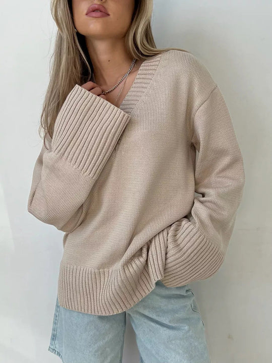 Sahari - Dames Trui | V-hals, Katoenmengsel, Comfortabel