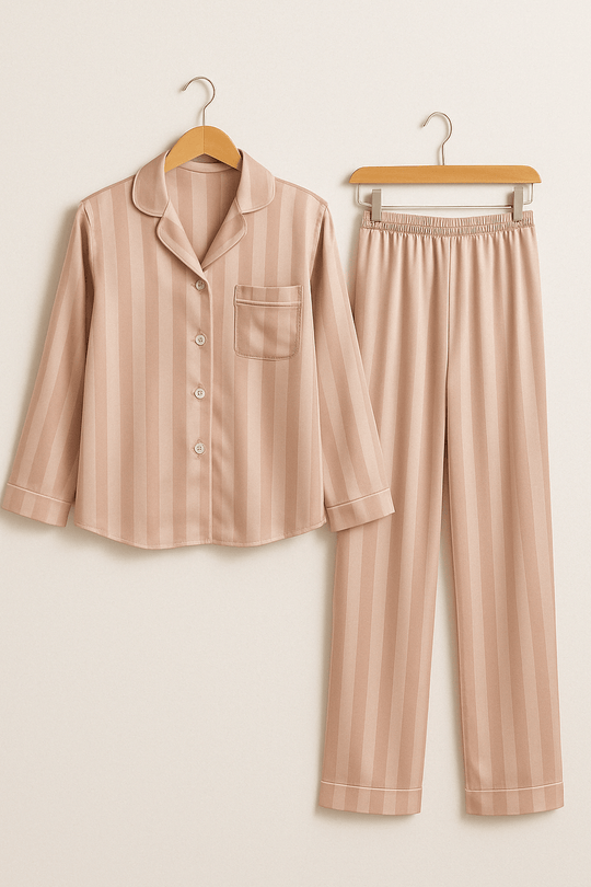 Sahari - Set pigiama da donna | Materiale morbido, motivo a righe classico