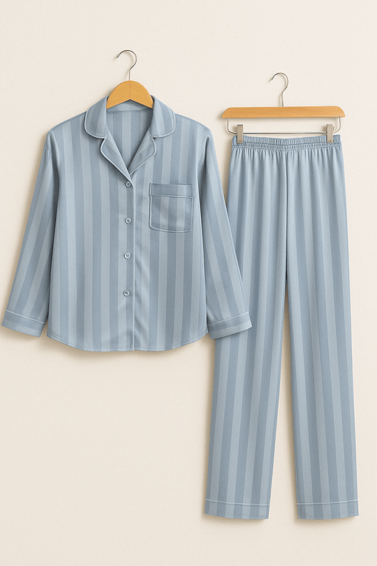 Sahari - Set pigiama da donna | Materiale morbido, motivo a righe classico