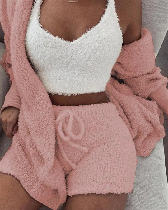 Sahari - Set Pigiama Donna | Morbido Flanella, Top Corto Senza Maniche, Canottiera & Pantaloncini