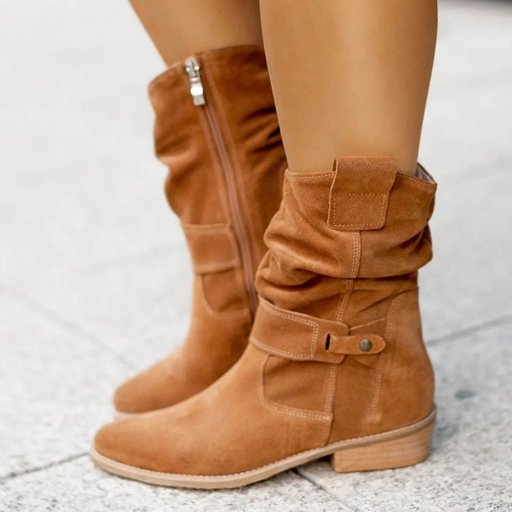 Sahari - Damen Stiefel | Hochwertiges Kunstleder, Riemendetails