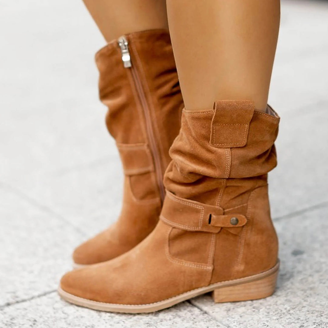 Sahari - Damen Stiefel | Hochwertiges Kunstleder, Riemendetails