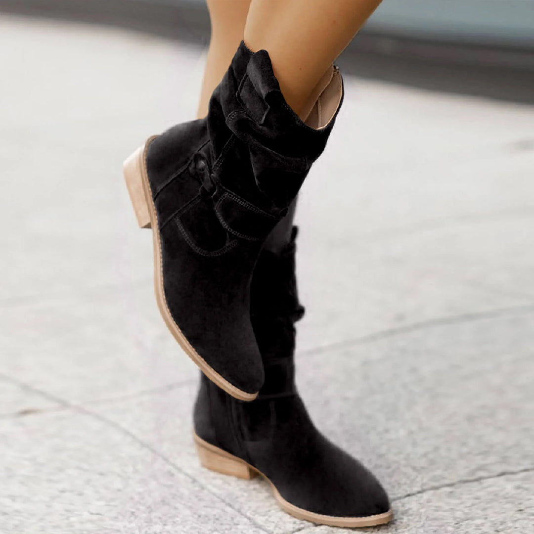 Sahari - Damen Stiefel | Hochwertiges Kunstleder, Riemendetails