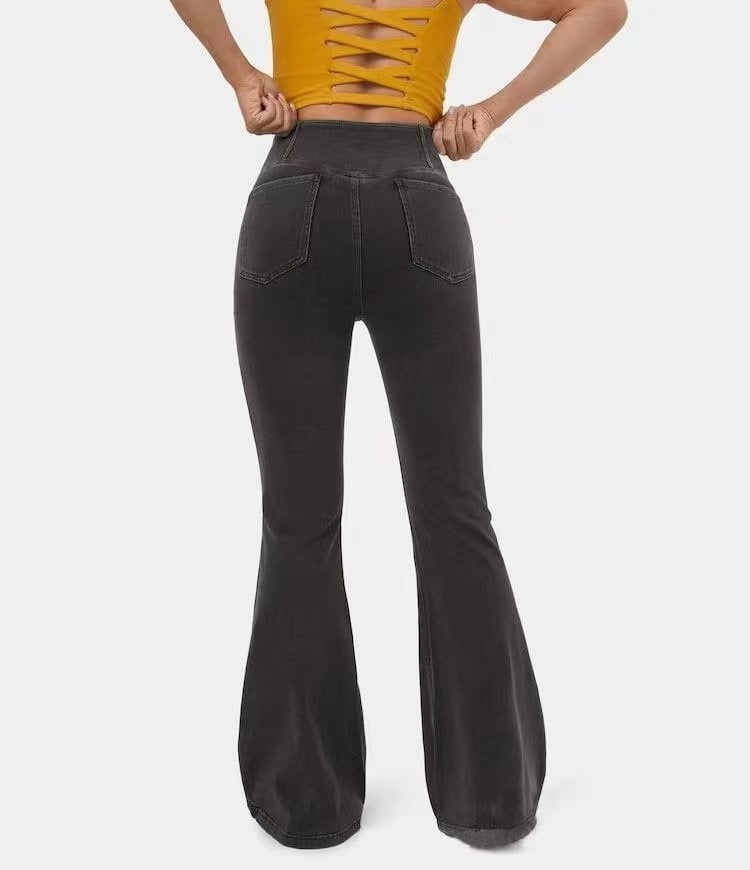 Sahari - Damen Stretch-Jeans | Hohe Taille, Ausgestelltes Bein