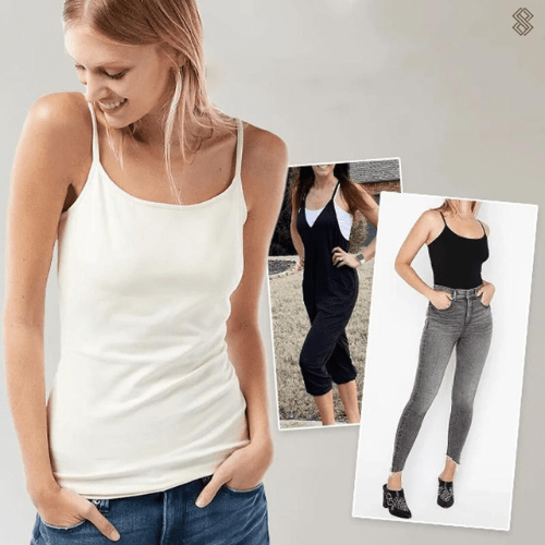 Sahari - Damen Top | Integrierter BH, Seidig weich