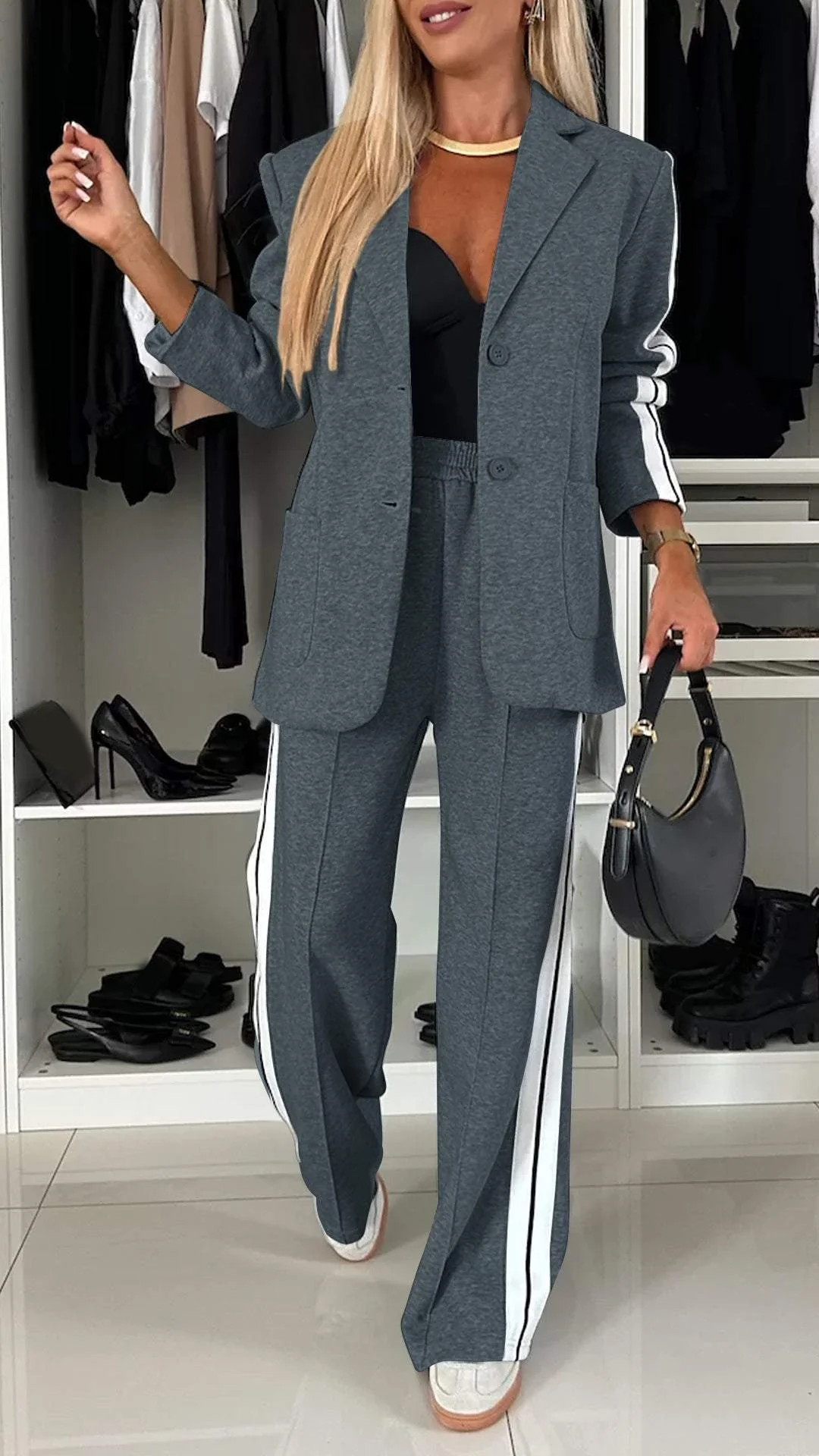 Sahari - Damen Trainingsanzug | Elegante Blazer-Optik, Bequeme Passform, Atmungsaktiv