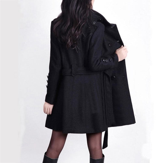 Sahari - Damen Trenchcoat | Doppelreiher, Taillengürtel, Hochwertiger Stoff