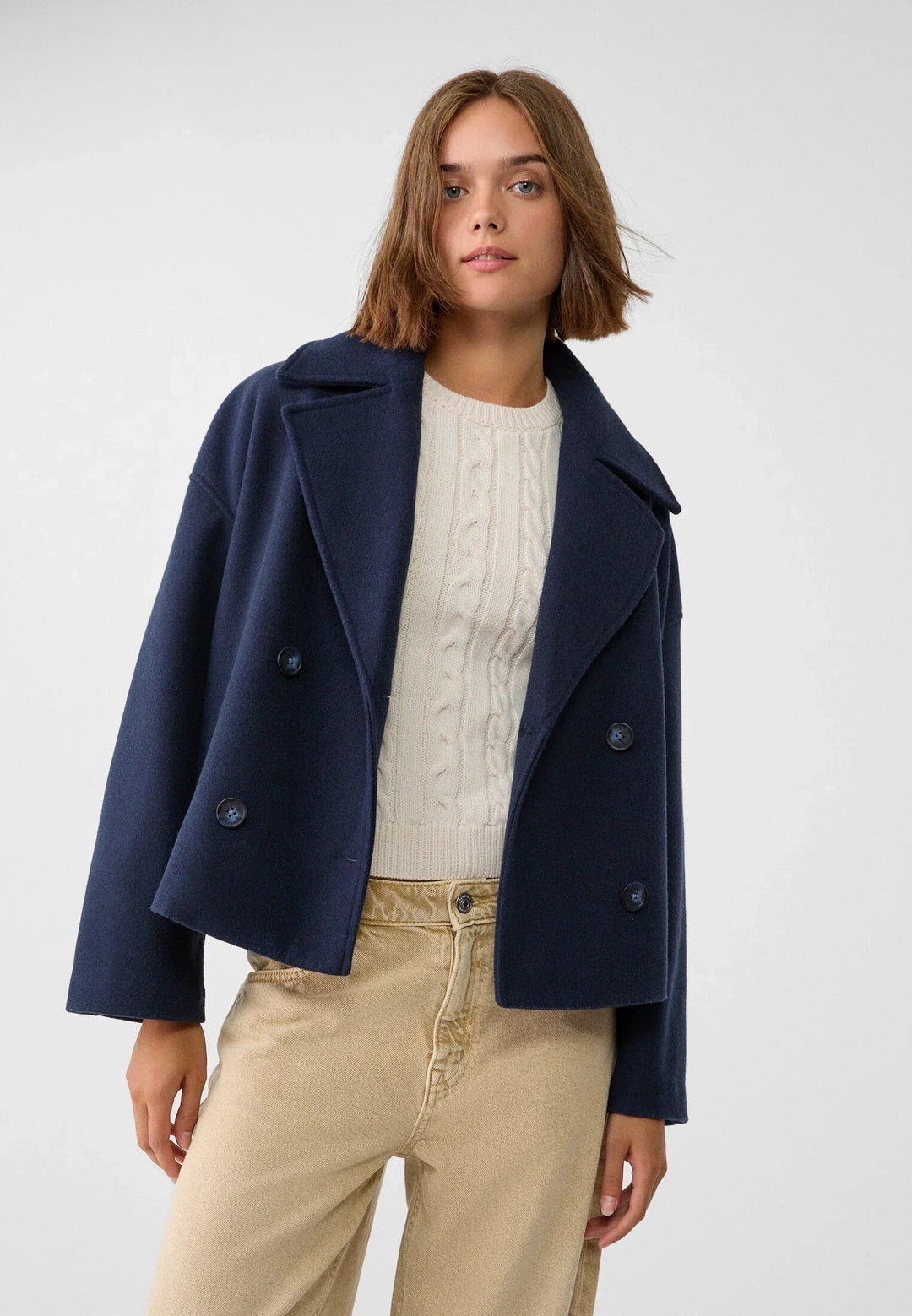 Sahari - Damen Übergangsjacke | Doppelreiher, Cropped, Elegant