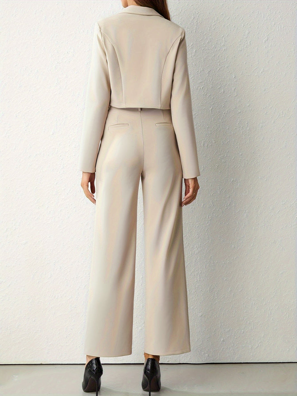Sahari - Damen Zweiteiliges Set | Weite Hose, Cropped Blazer