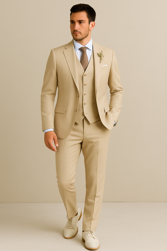 Sahari - Herren Anzug | 3-teilig, Slim Fit, Zeitlos, Baumwolle