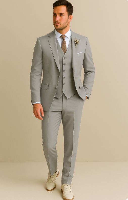 Sahari - Herren Anzug | 3-teilig, Slim Fit, Zeitlos, Baumwolle