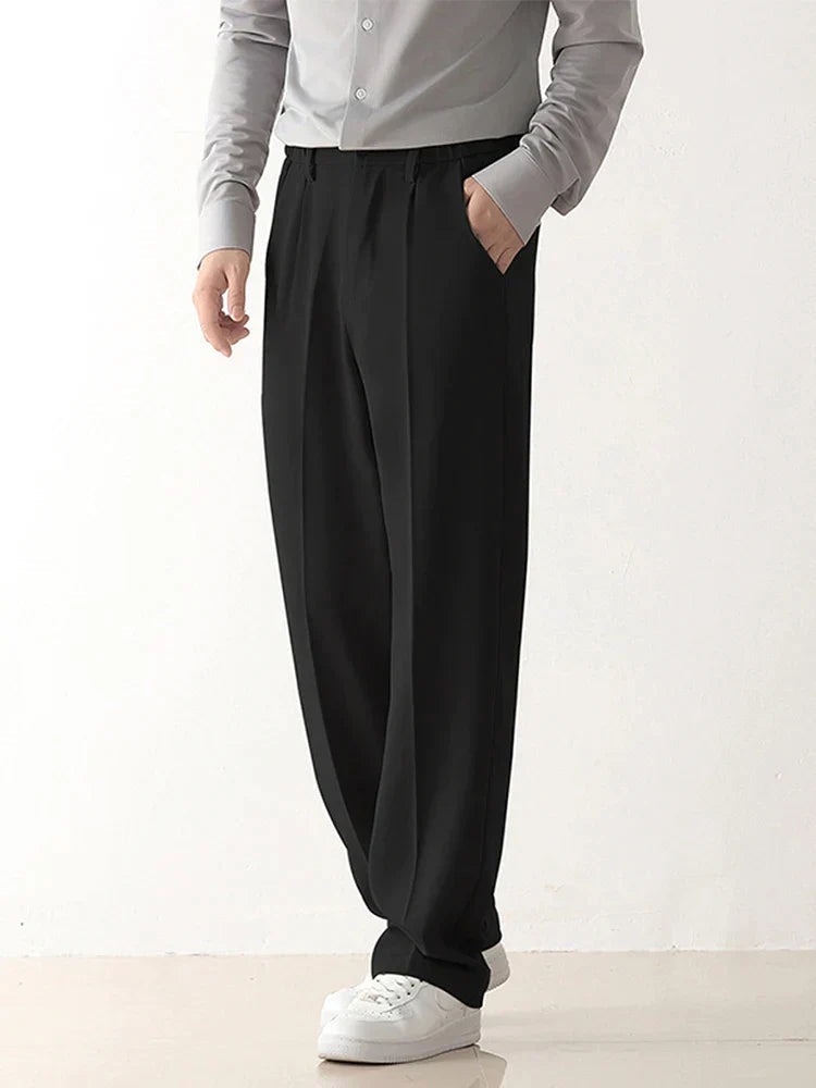 Sahari - Herren Hosen | Tapered Fit, Elegante Drapierung, Schwarz