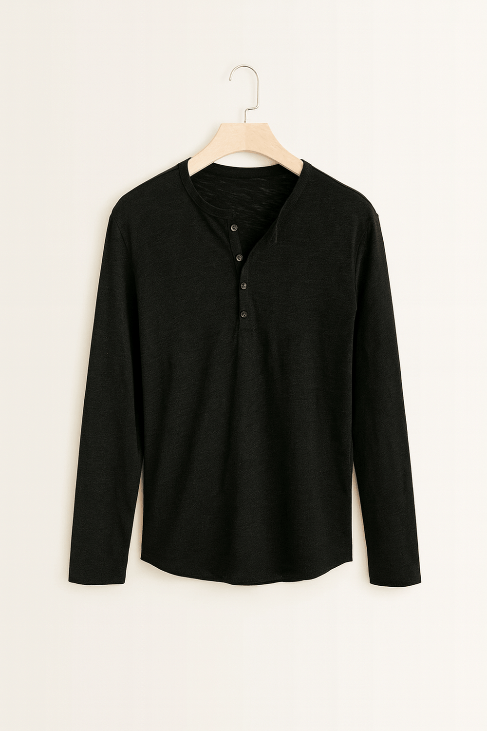 Sahari - Herren Langarmshirt | Klassische Knopfleiste, Bequemer Schnitt, Leicht Meliert