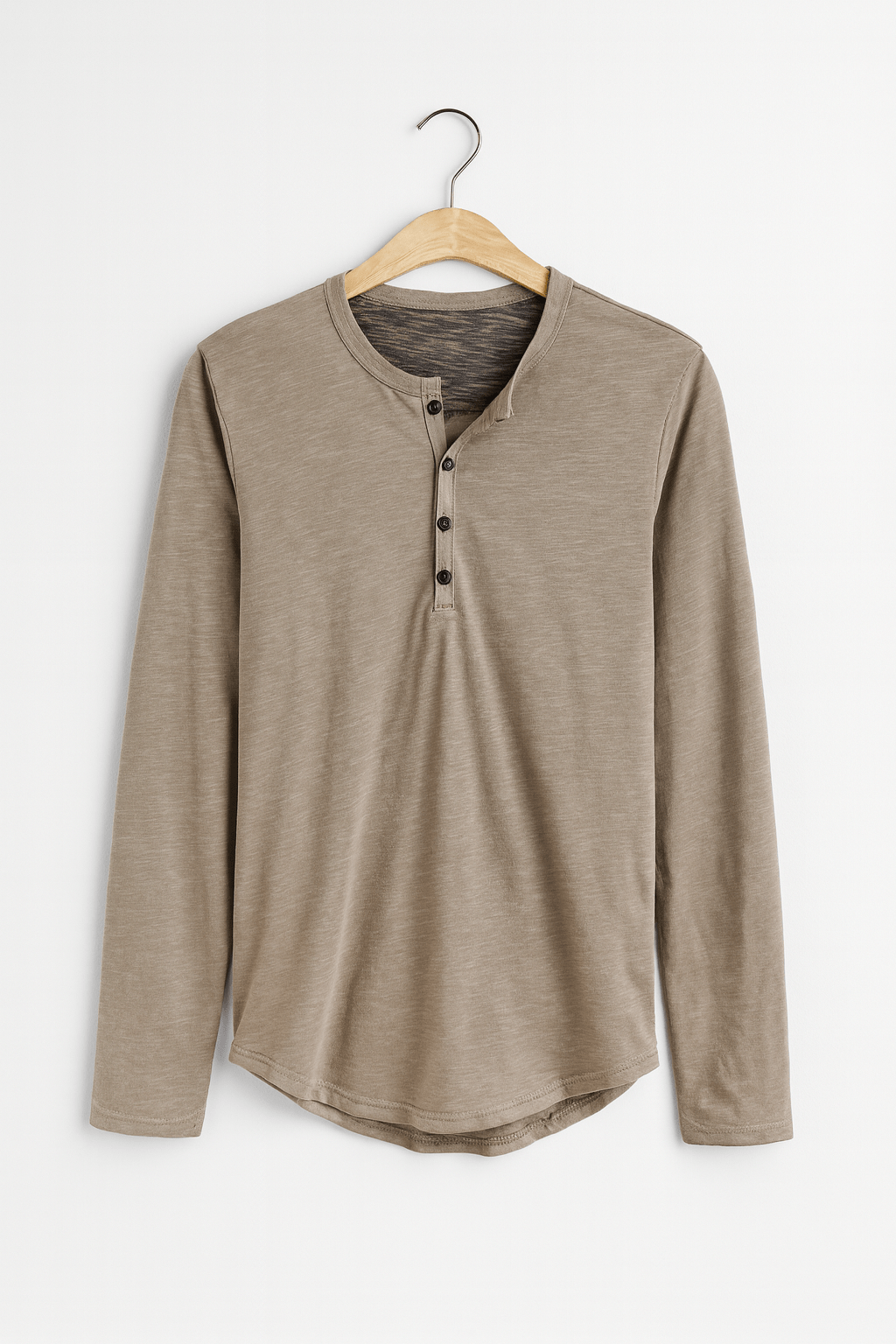 Sahari - Herren Langarmshirt | Klassische Knopfleiste, Bequemer Schnitt, Leicht Meliert