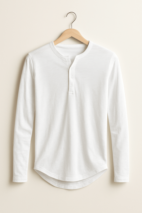 Sahari - Herren Langarmshirt | Klassische Knopfleiste, Bequemer Schnitt, Leicht Meliert