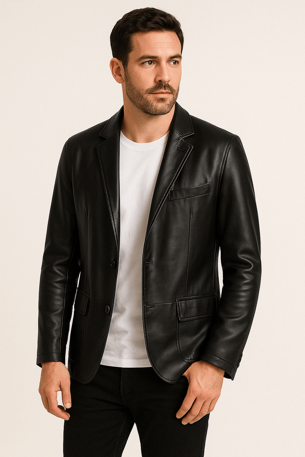 Sahari - Herren Lederjacke | Klassisches Design, Figurbetont