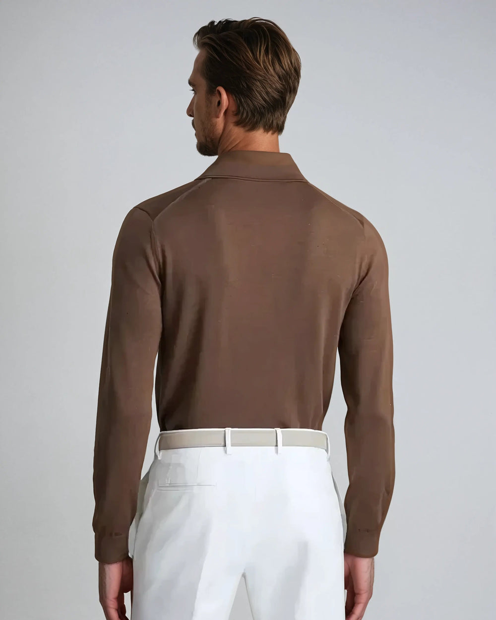 Sahari - Herren Longsleeve Polo | Knooploos, Modern, Hochwertiges Baumwollmaterial