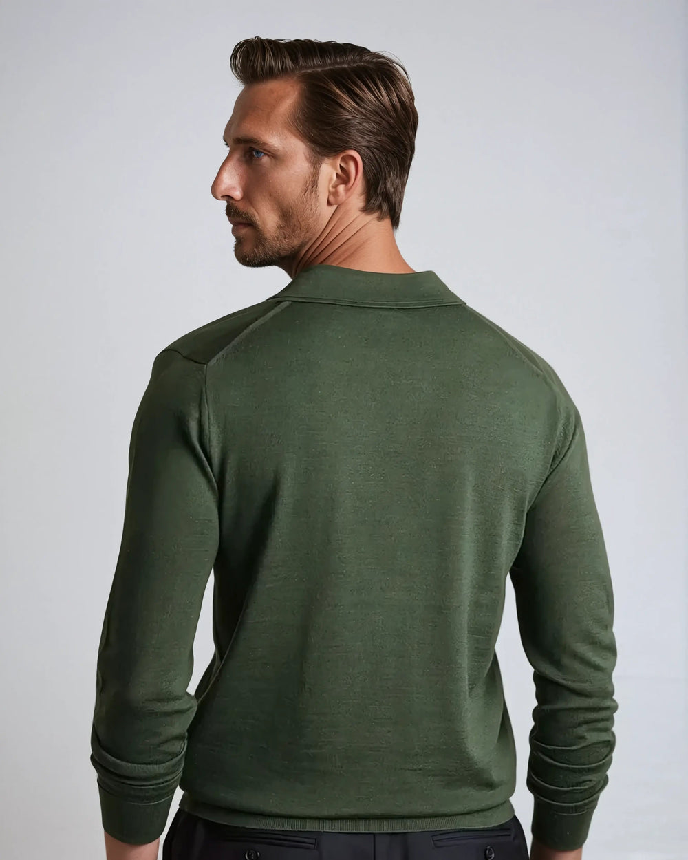 Sahari - Herren Poloshirt | Knooplos, Langarm, Bequeme Baumwollmischung
