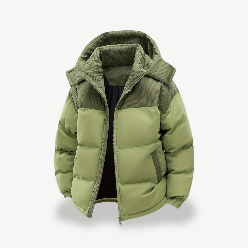 Sahari - Herren Pufferjacke | Isoliert, Cord-Haube, Modernes Design, Winter