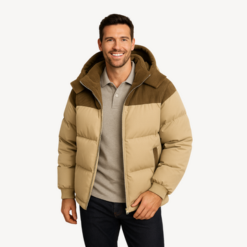 Sahari - Herren Pufferjacke | Isoliert, Cord-Haube, Modernes Design, Winter