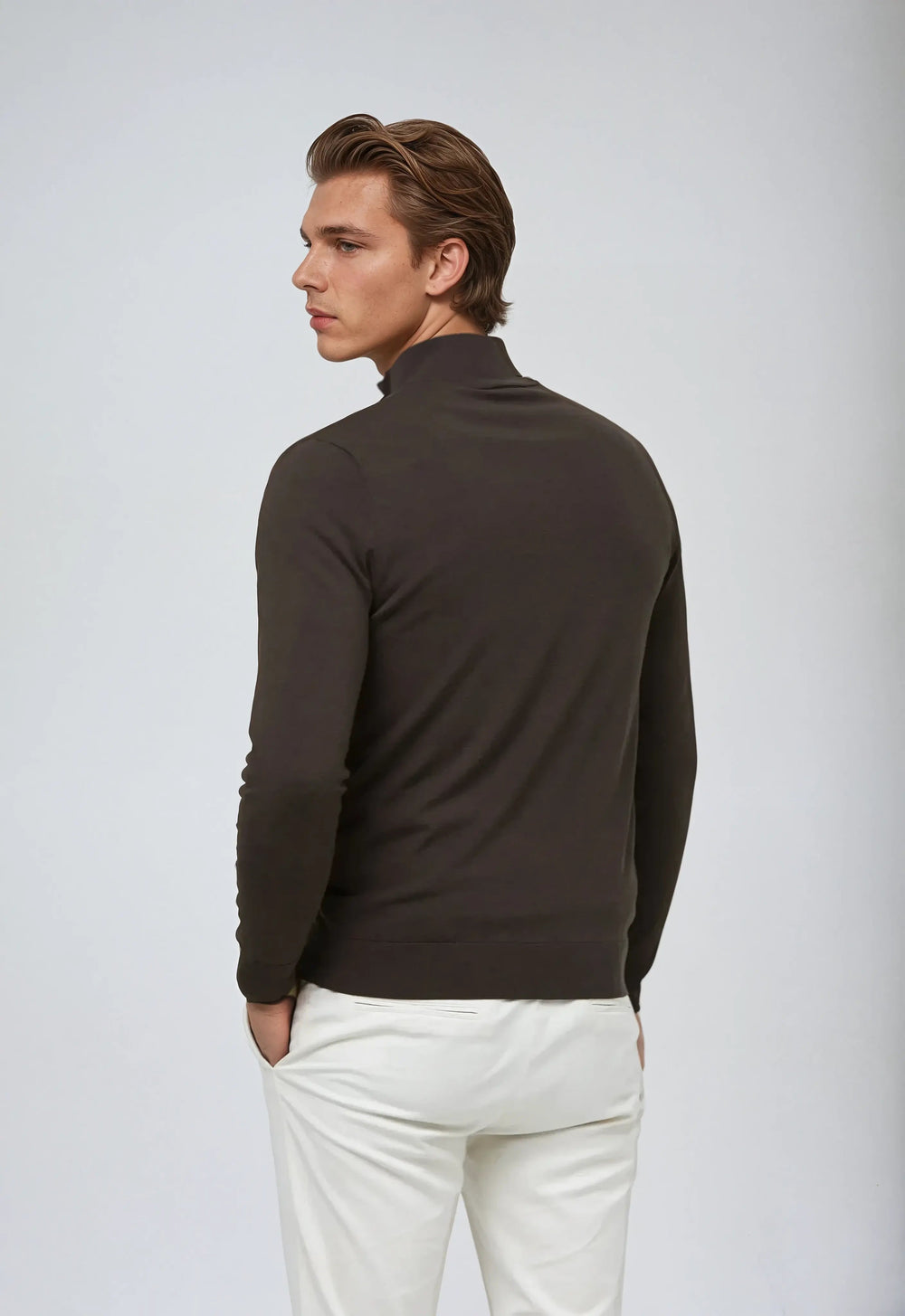 Sahari - Herren Pullover | Halber Reißverschluss, Baumwollmischung, Relaxte Passform