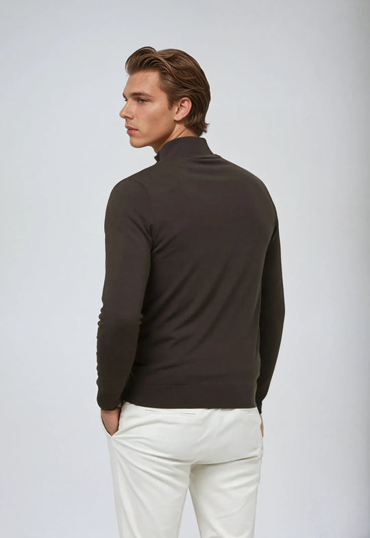 Sahari - Herren Pullover | Halber Reißverschluss, Baumwollmischung, Relaxte Passform