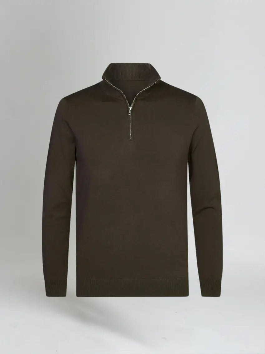 Sahari - Herren Pullover | Halber Reißverschluss, Baumwollmischung, Relaxte Passform