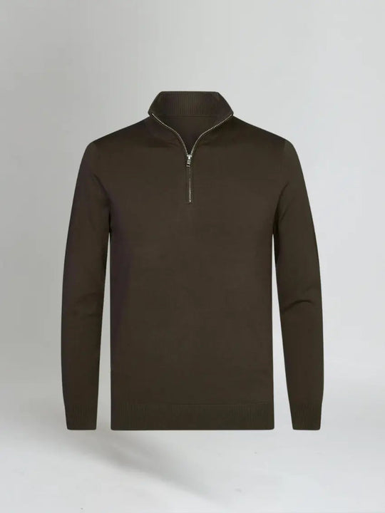 Sahari - Herren Pullover | Halber Reißverschluss, Baumwollmischung, Relaxte Passform