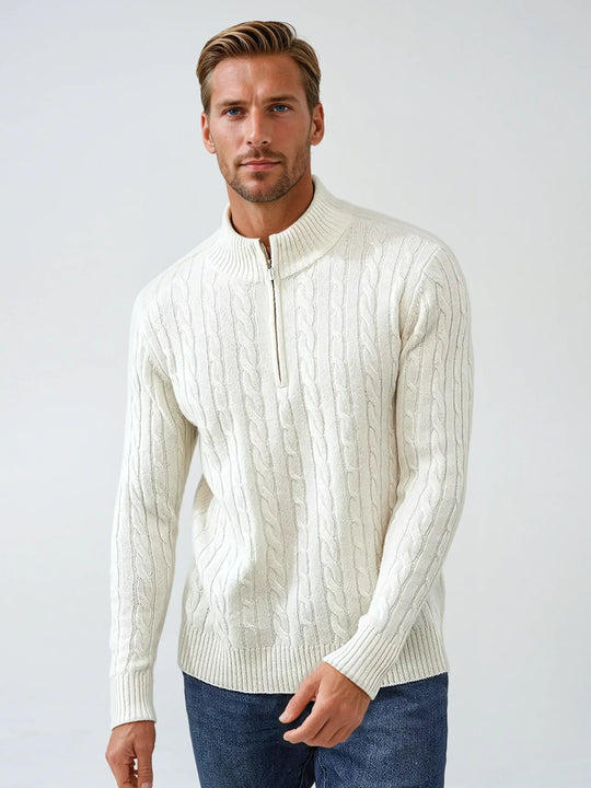 Sahari - Herren Sweatshirt | Kabelstrick, Praktischer Reißverschluss