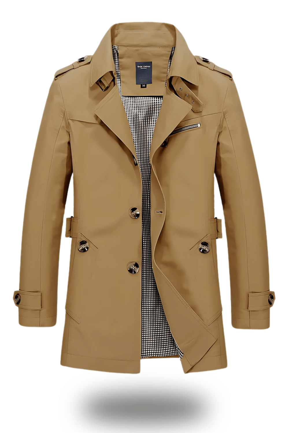 Sahari - Herren Trenchcoat | Klassische Eleganz, Umgelegter Kragen