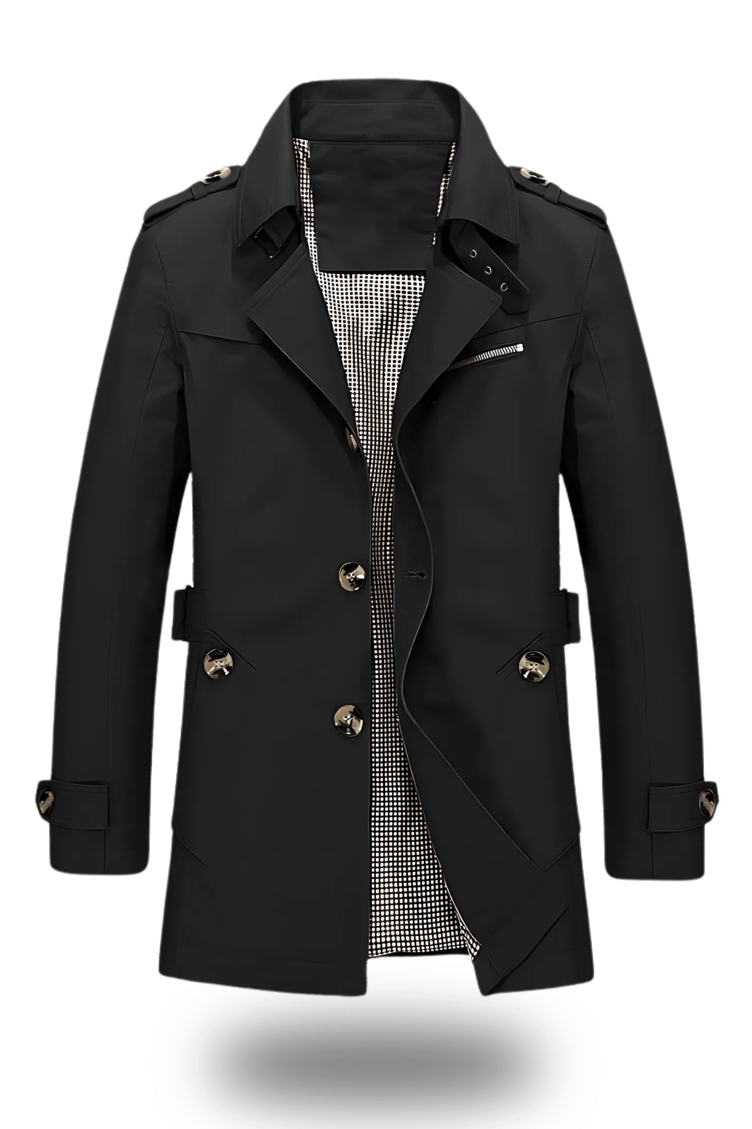 Sahari - Herren Trenchcoat | Klassische Eleganz, Umgelegter Kragen