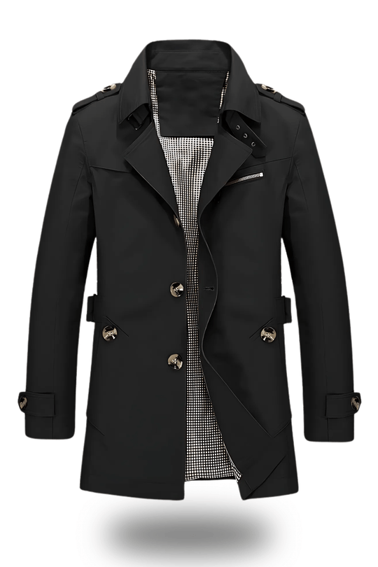 Sahari - Herren Trenchcoat | Klassische Eleganz, Umgelegter Kragen