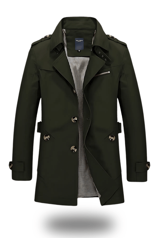 Sahari - Herren Trenchcoat | Klassische Eleganz, Umgelegter Kragen