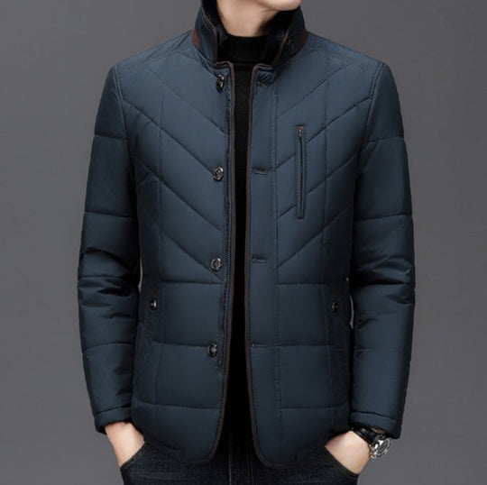 Sahari - Herren Winterjacke | Gewatteert, Chevron Muster, Taillierter Schnitt