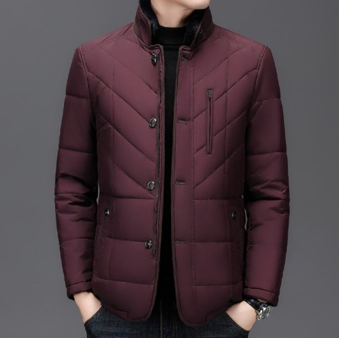 Sahari - Herren Winterjacke | Gewatteert, Chevron Muster, Taillierter Schnitt