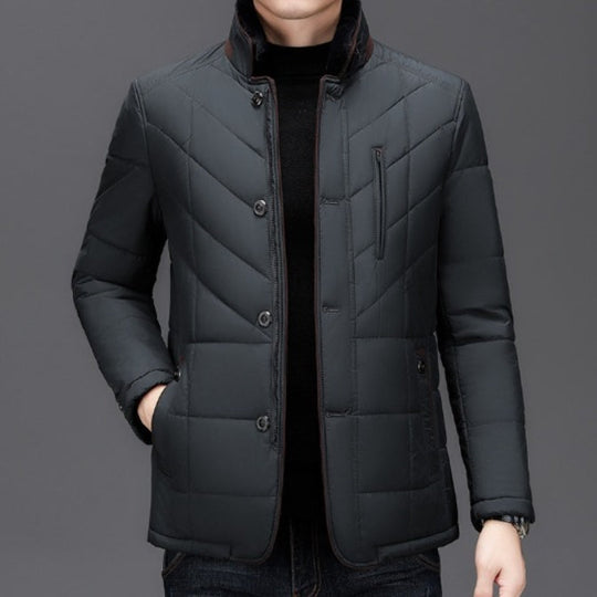 Sahari - Herren Winterjacke | Gewatteert, Chevron Muster, Taillierter Schnitt