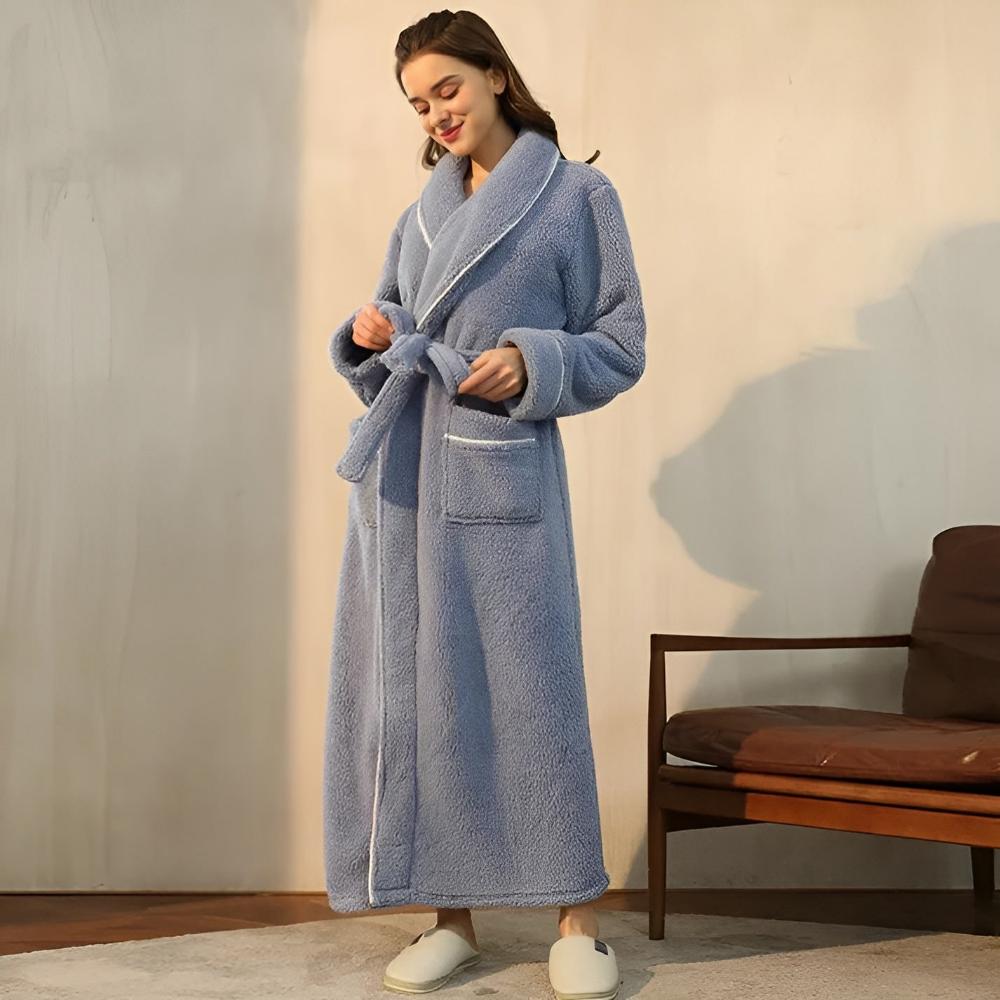 Sahari - Unisex Bademantel | Koraalfleece, Sjaalkragen, Praktische Taschen